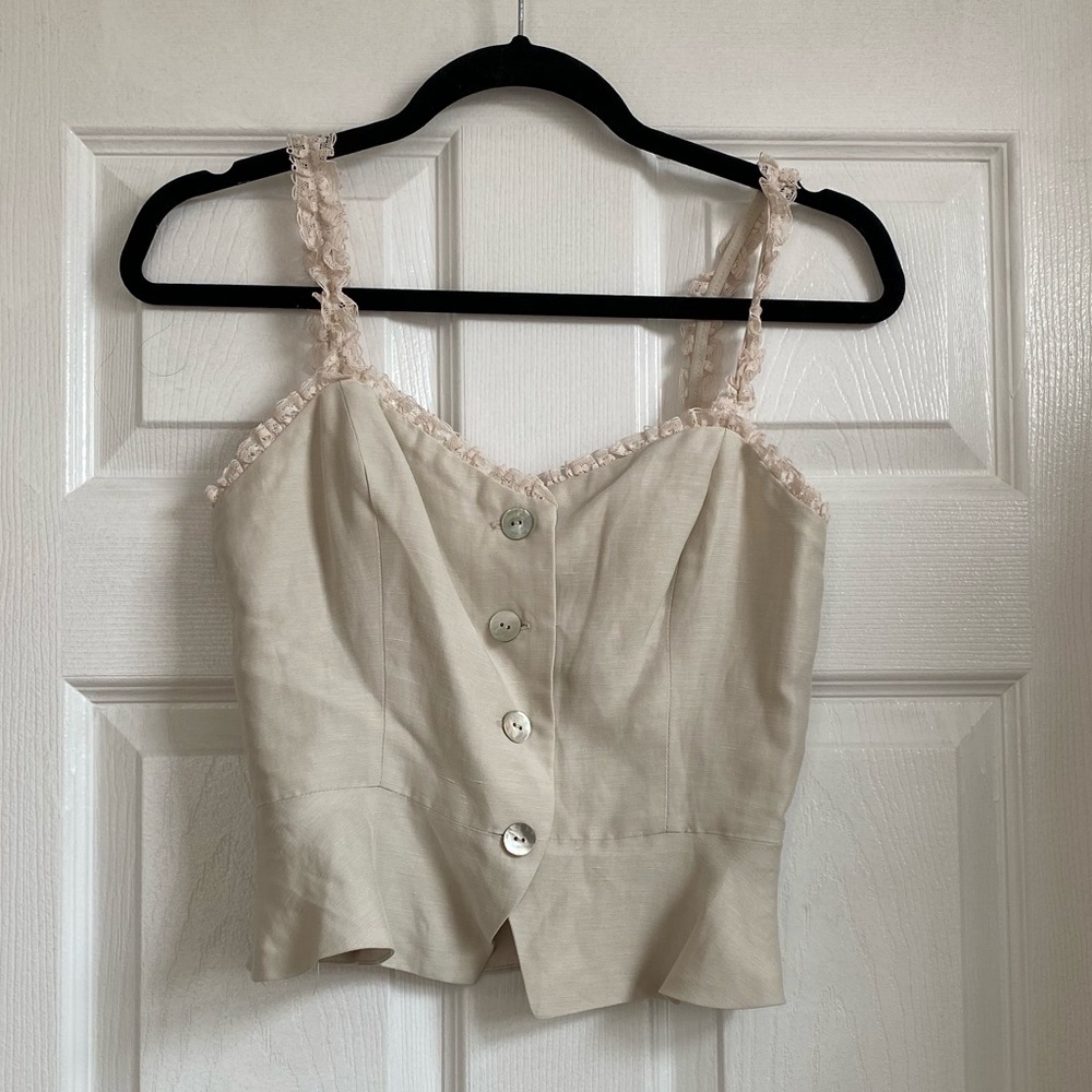 Aritzia Le Fou button down peplum blouse size 0 - Picture 5 of 7
